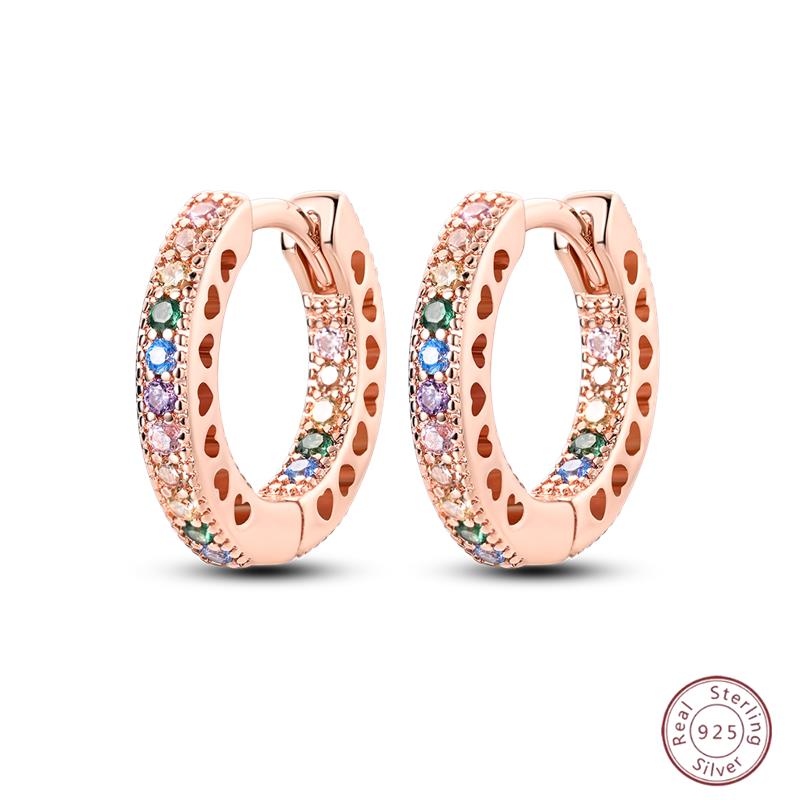 925 Ayar Burgu Halka Küpeler Minimalist Altın Yuvarlak Moda Zirkon Tokalı Düğün Takısı Kadınlar İçin Hediye