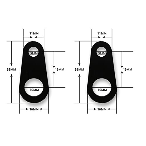 HI-LINE Blinker Stay M5 M10 Blinker Stay Base Motorcycle Front Rear Blinker Stay Base Black Set of 2