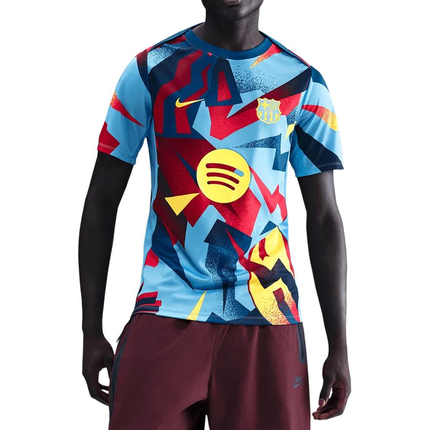 Nike Barcelona 2025-26 Koszulka piłkarska wyjazdowa wersja kibicowska z logo litery załoga krótki rękaw unisex FZ1338-413