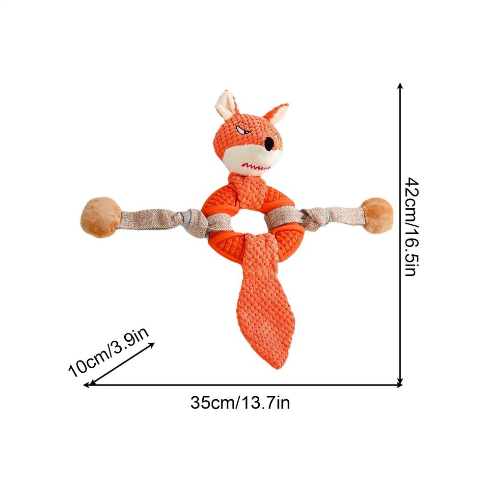 

Squeaky Dog Toys Plush Interactive Chew Rope with Animal Design Plush Dog Toy for Indoor Outdoor Garden Lawn Backyard Training оранжевый
