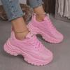2024 Spring/Summer Women's European Thick-Soled Mesh White Dad Sneakers