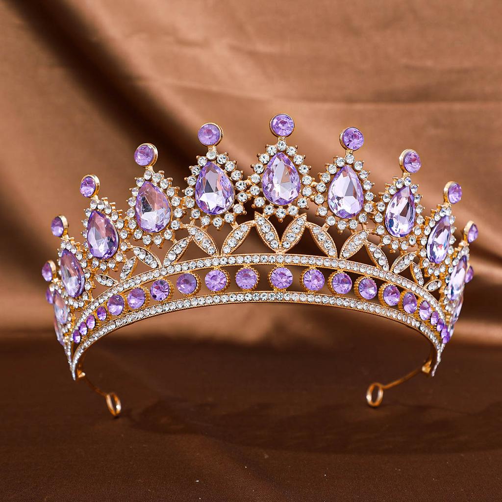 Baroque Crystal Crown Tiara Headband for Women Rhinestone Prom Diadem Crown Bridal Wedding Hair Accessories Jewelry Crown Tiara