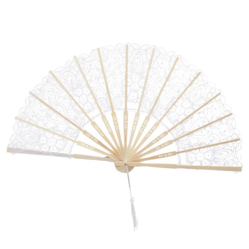 Faltfächer Brautgeschenk Party Spitzenfächer Massivholz Seidenstoff Faltfächer Antiker Stil Spitzenfächer
