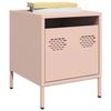 VidaXL Pink Bedside Table 35x39x43.5 Cm Steel, Cabinet, Side Cabinet, Phone Holder, Bedside Table, Furniture 851246