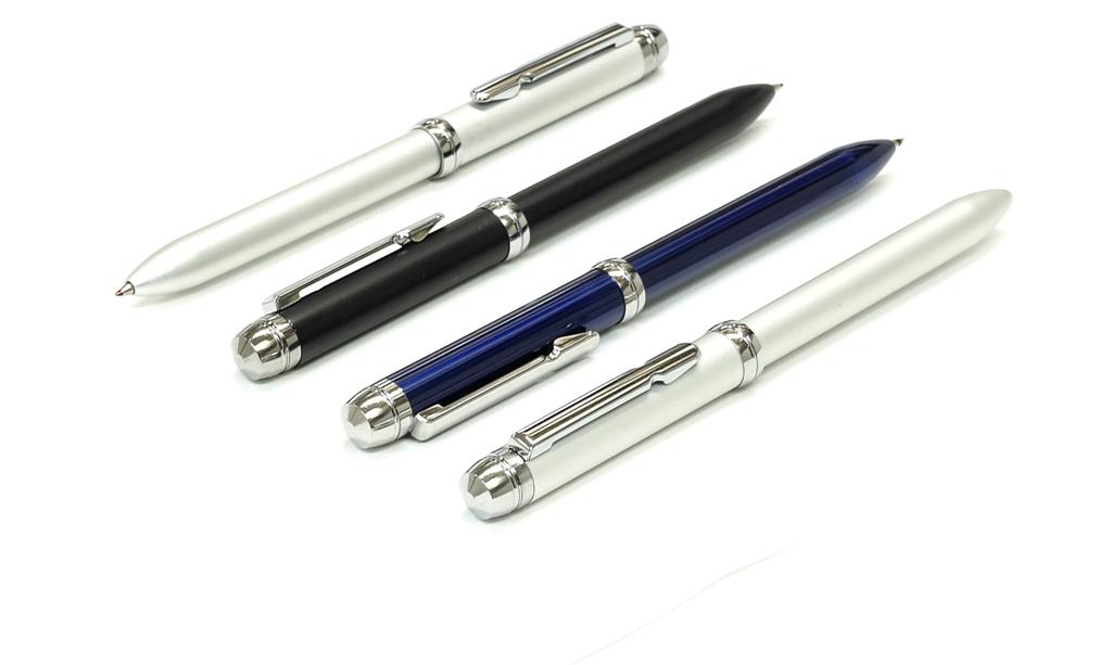 Made in Metallic Rotating Ballpoint Pen Premium Japan, Two-Color Super, Black, Boxed, K7-2CA-1-B