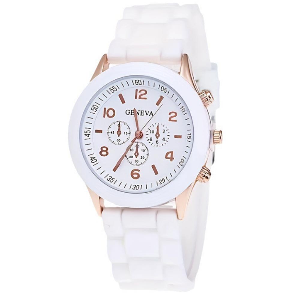 New Women'S Korean Version Of High-End Quartz Watch Simple Classic Silicone Strap Women'S Watch Fashion Set