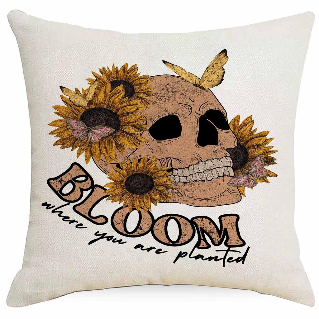 Western Summer Butterfly Bee Flower Pillowcase Home Sofa Cushion Pillowcase Decoration