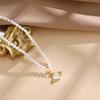 Freshwater Pearl Angel Love Necklace Women'S Light Luxury High-End Sense Opal Pendant Exquisite Collarbone Chain