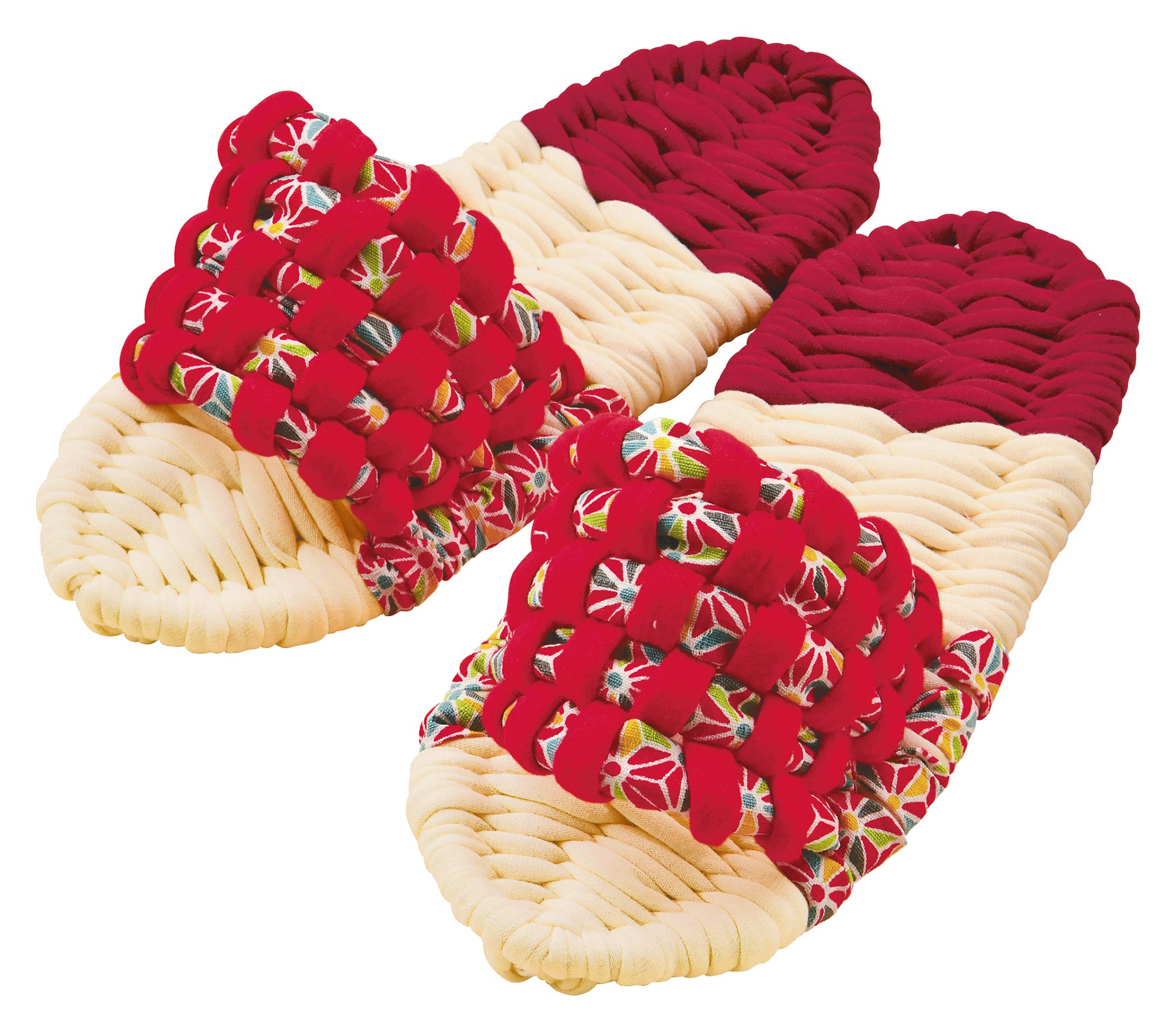 

Набор для рукоделия Takagi Fiber Panami Тканевые Дзори Мягкие Тапочки Кремовый x Красный YW-51