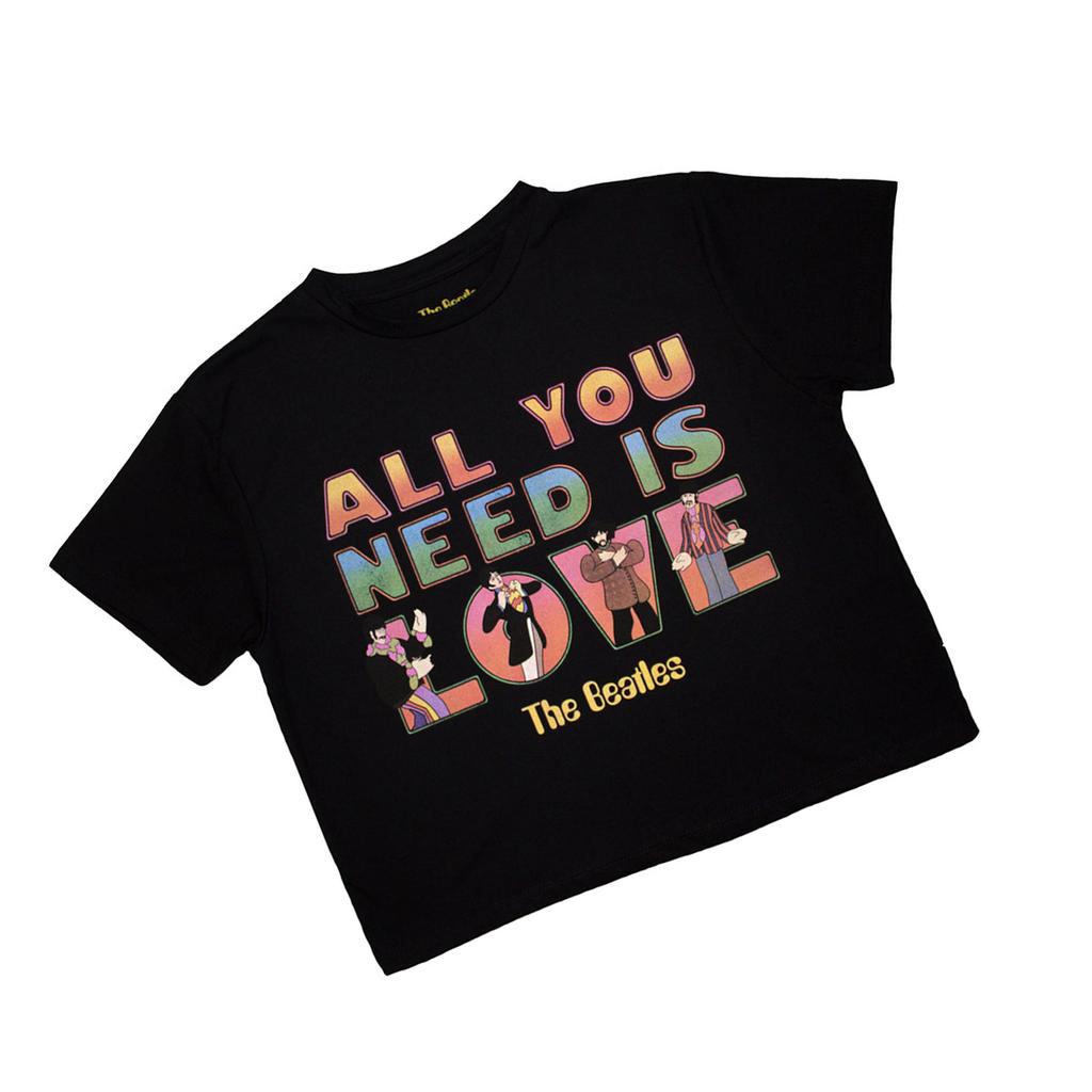 The Beatles Womens/Ladies Yellow Submarine AYNIL Stacked Crop Top