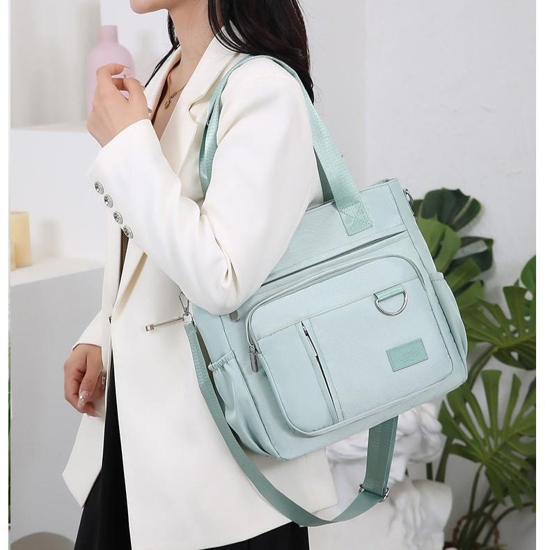 Women’s Oxford Tote Bag Large Capacity Shoulder Bag Casual Crossbody Handbag Multi Pocket Travel Messenger Bag