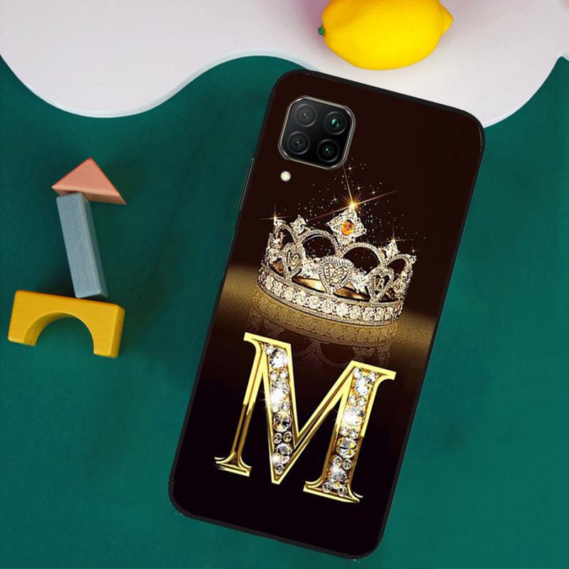 

Чехол-буквы Монограмма Золотой Мрамор для Huawei Nova Y73 Y72 Y70 Y90 Y60 Y61 Y91 12s 12i 11i 8i 9 10 SE P40 Lite P30 P60 Pro Huawei P30 Pro