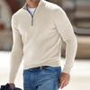 Autumn Winter Men's Knit Pullovers Solid Color Half Zipper Sweaters Men Oversized Breathable Streetwear Knitted Sweater