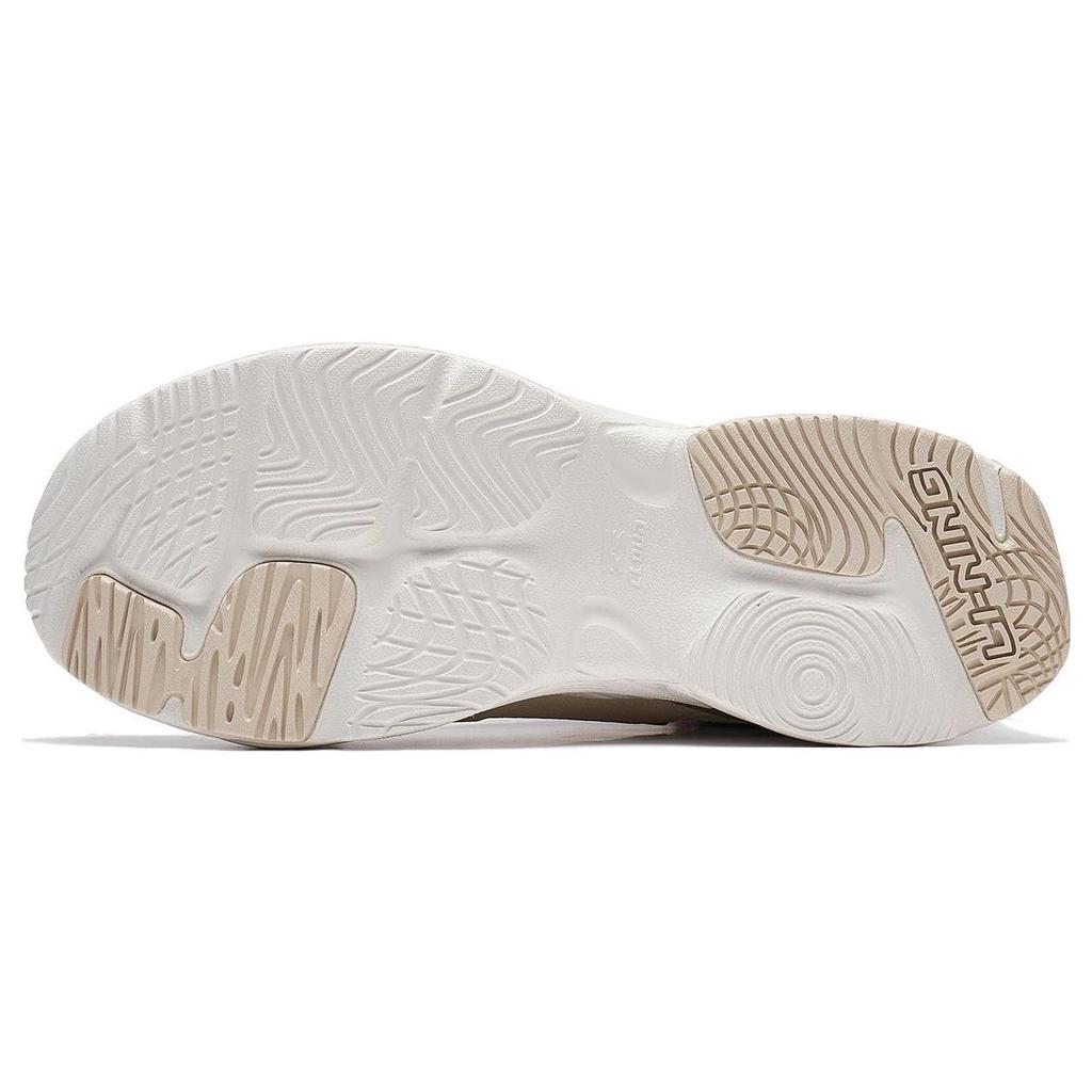 New LiNing Defender Anti Slip Wear Resistant Low Top Casual Shoes Women's Ecru AGLT128-3