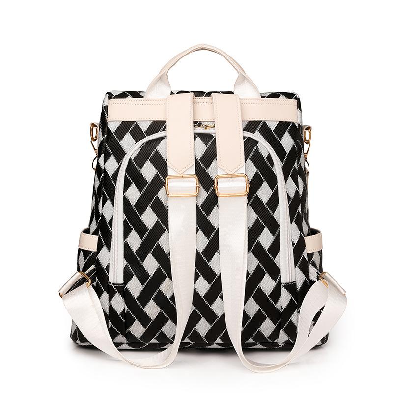 Anti-theft Backpack Women's Contrast Color Outdoor Travel Backpack Nylon Schoolbag