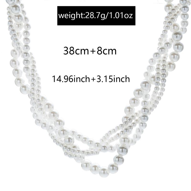 Retro Multi-layer Twist Pearl Necklace Light Luxury High-end Baroque Fashion Collarbone Chain Jewelry