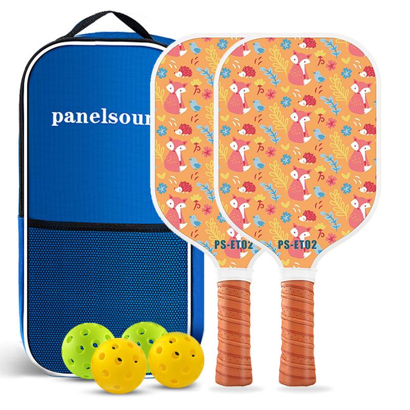 Children's Cartoon Fiberglass Pickleball Paddle Set