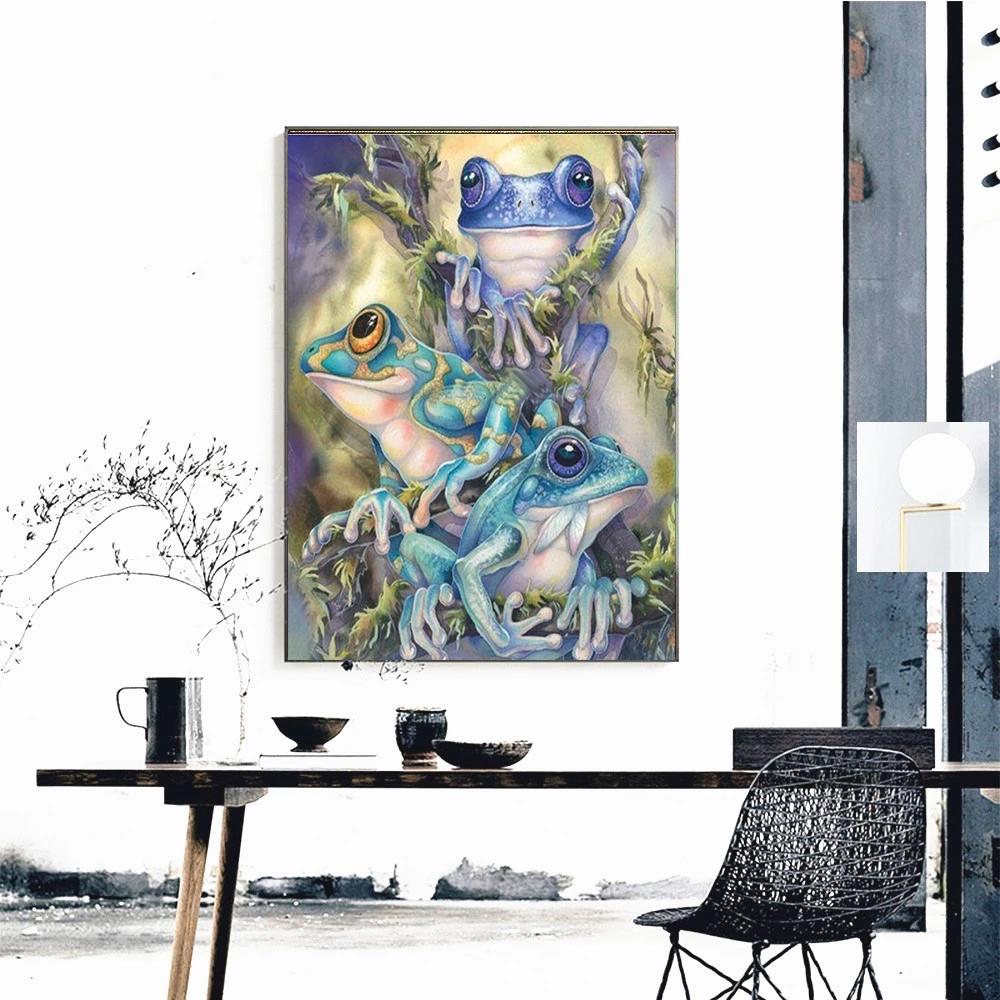 HUACAN 5d Diy Diamond Paintnig Frog Full Square Full Kit Diamond Embroidery Mosaic Animal Handicraft Home Decoration
