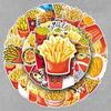 50 French Fries Stickers - Cartoon Food, Waterproof, Creative Decor for Motorcycle, Desktop, Refrigerator, DIY Journal