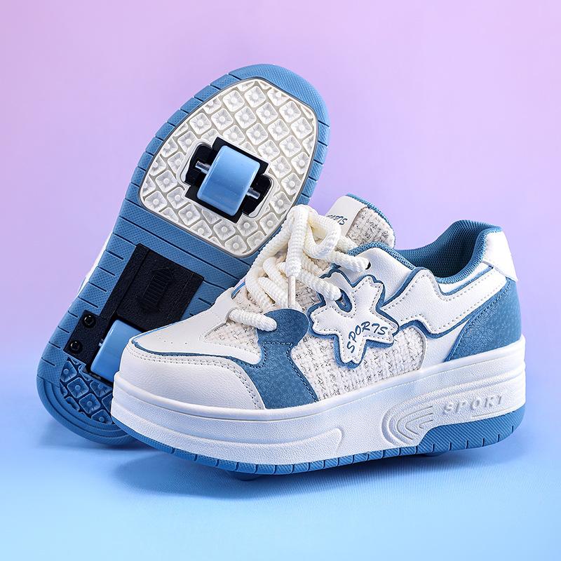 Kids Runaway Shoes Boys Girls Adults Runaway Shoes Double Wheeled Flying Shoes Wheeled Shoes Schoolgirl Roller Skates