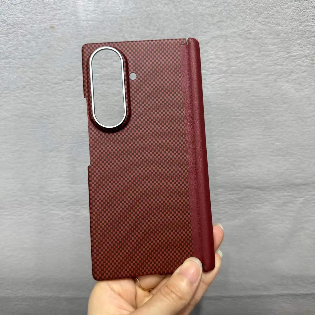 Business Sle Kevlar Feel Magnetic Case for For Samsung Galaxy Z Fold 8 Ultra 7 6 Carbon Fiber Texture PC Skin Feel Protect Cover