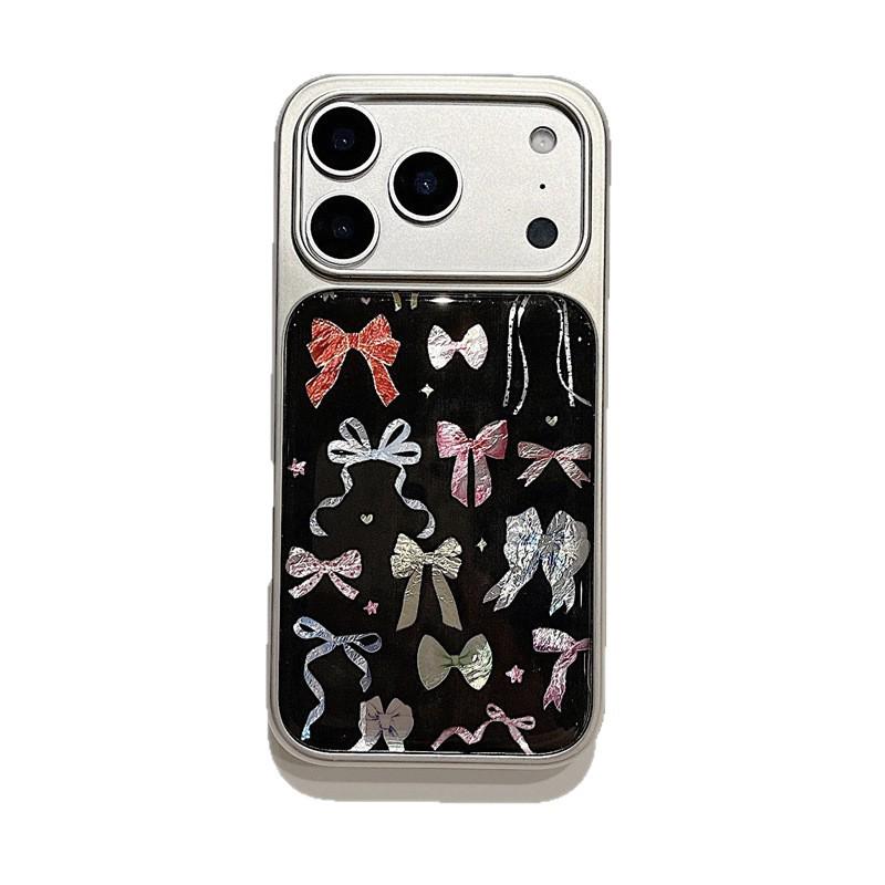 Luxurious Bowknot Dark Background Case for iPhone 17/16 Pro Max/15/14