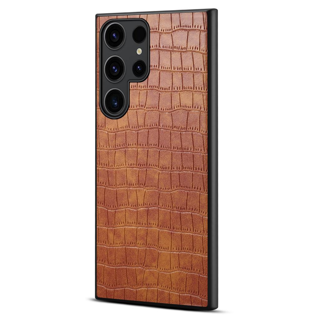 For Samsung Galaxy S25 Ultra Case Crocodile Texture Design Leather Slim Back Cover