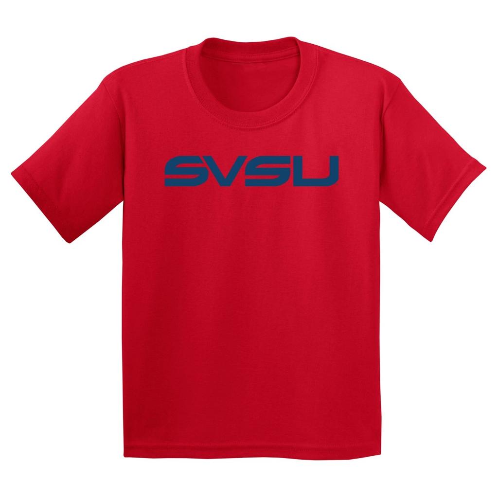 Saginaw Valley State Cardinals Basic Block - NCAA University Youth T Shirt - Red
