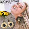 European American Sunflower Earrings Personality Versatile Exaggerated Small Fresh Earrings