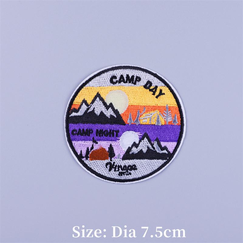 Adventure Camping Thermoadhesive Patches On Clothes DIY Mountain Beach Iron-on Patch For Clothing Travel Sunglasses Appliques