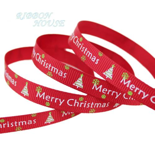 

(25 yards/lot) Red printed grosgrain ribbon Merry Christmas satin ribbons wholesale 10mm красный