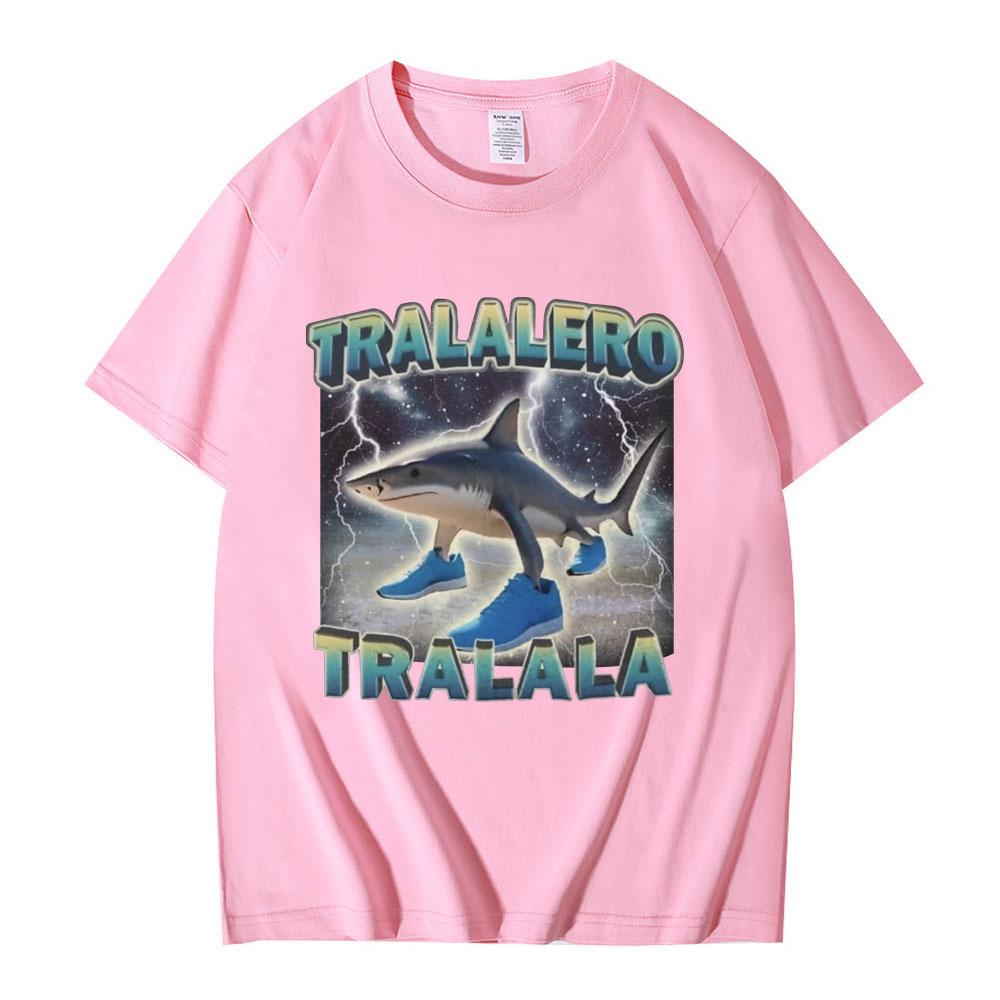 Tralalero Tralala Funny Shark Italian Brainrot Meme T-shirt Men Clothing Fashion Humor T Shirts Unisex Summer Cotton T Shirt Top