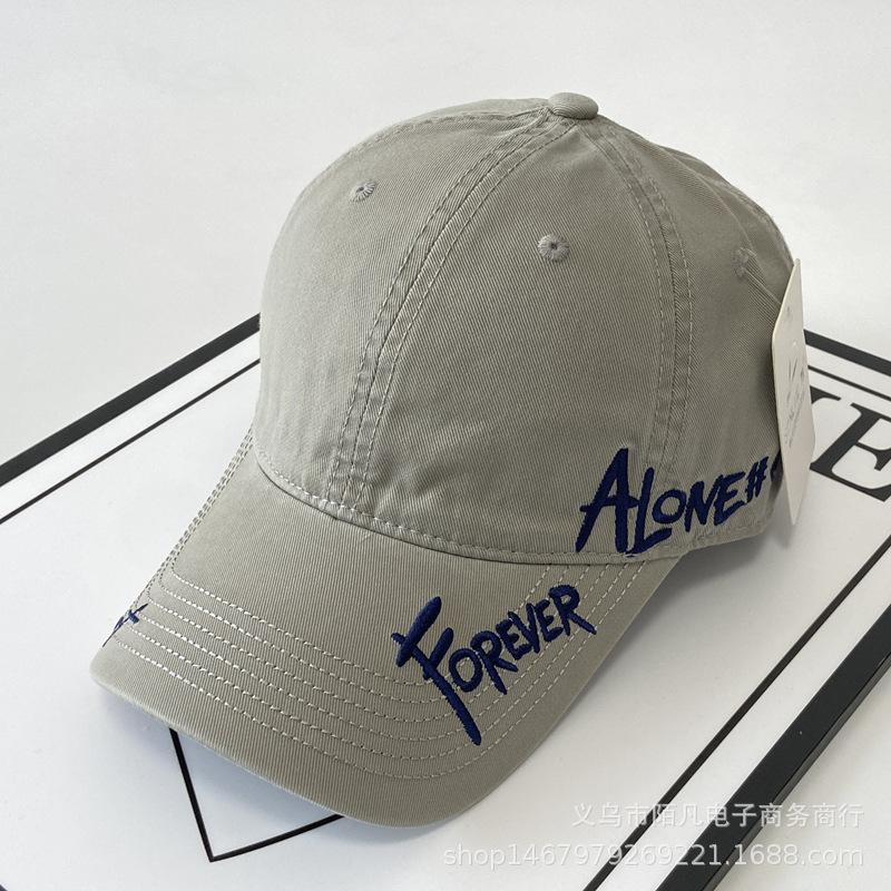 American Side Letter Soft Top Baseball Cap Women's Spring and Summer Wide Brim Sun Hat Street Versatile Cap Men