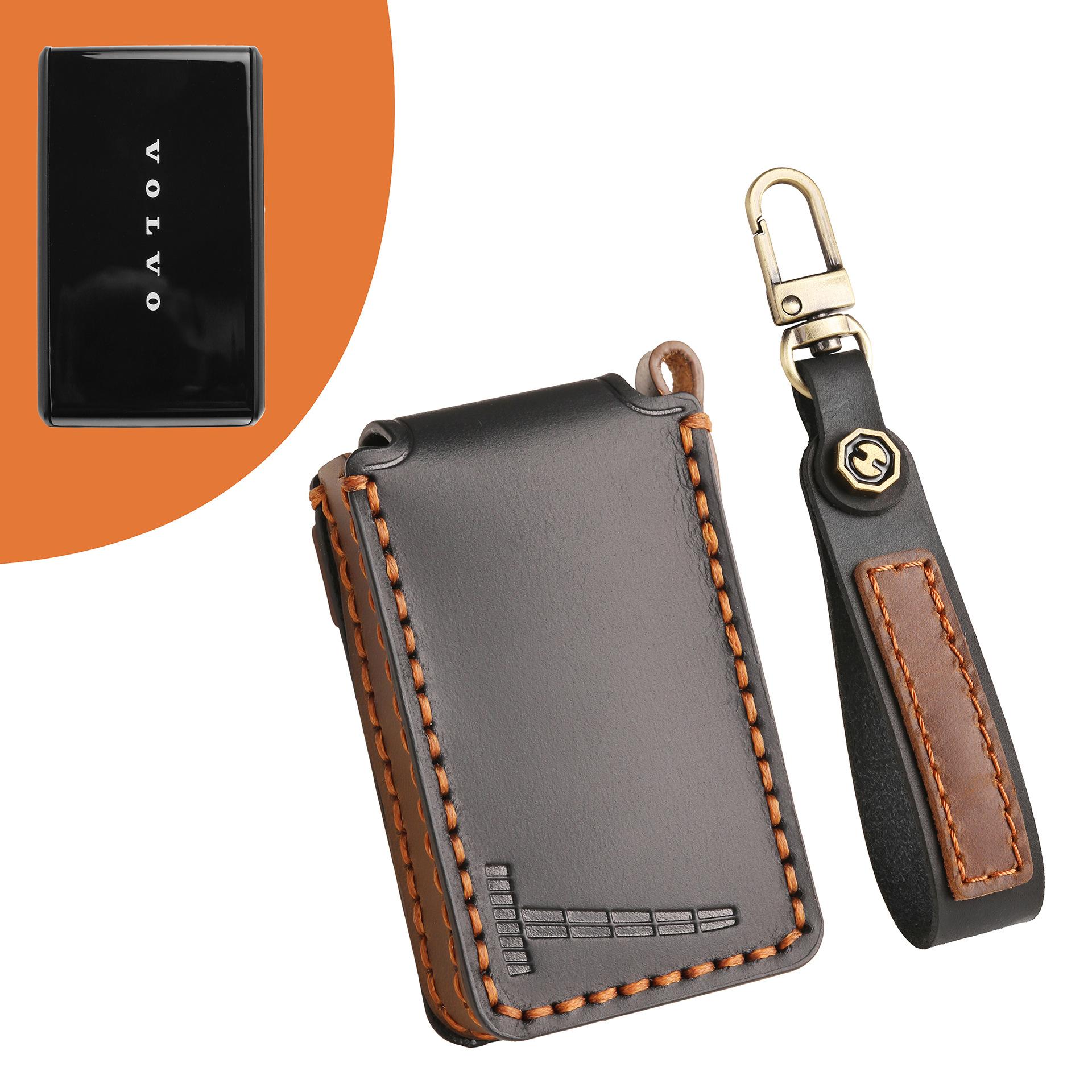 

Применимо к чехлу для ключа Bluetooth Volvo EX30, кожаный новый чехол для ключа-пульта управления автомобилем Volvo ex30 чёрный