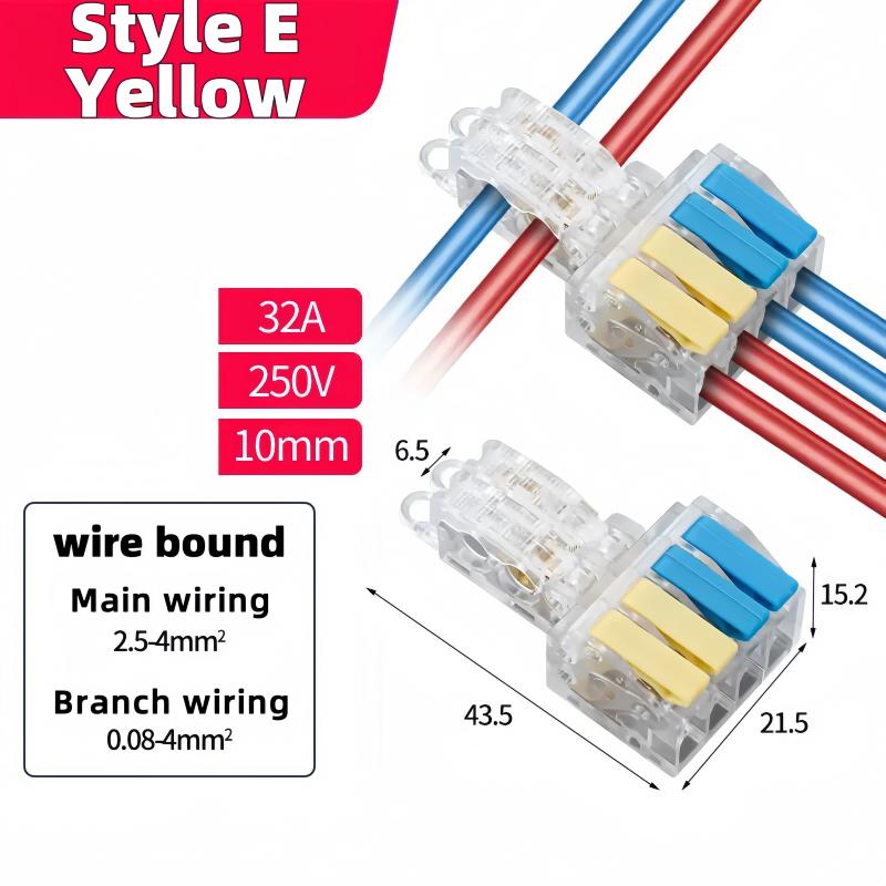 T-Type Stripping Free Wiring Connector with Fixing Hole Quick Branch Splice Junction Box Lever Wire Connector Home Appliances