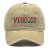 Baseball Cap With "MOROCCO" "ALLAH YARHAM EL AHMAR" Flag Printed , Adjustable Sun Hat Headwear Unisex Trendy Casual Dad Hat