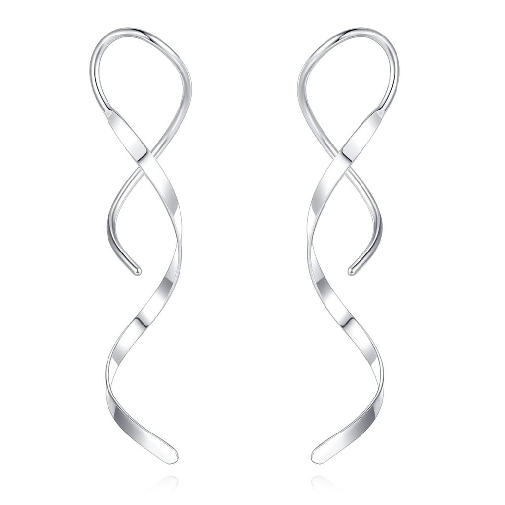 Spiral Ear Line Spiral Earrings Stainless Steel Spiral Line Earring for Women