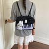 School bag: Korean polka dot piano retro filter, sweet girl niche shoulder bag, gentle playful, girly dual-use backpack