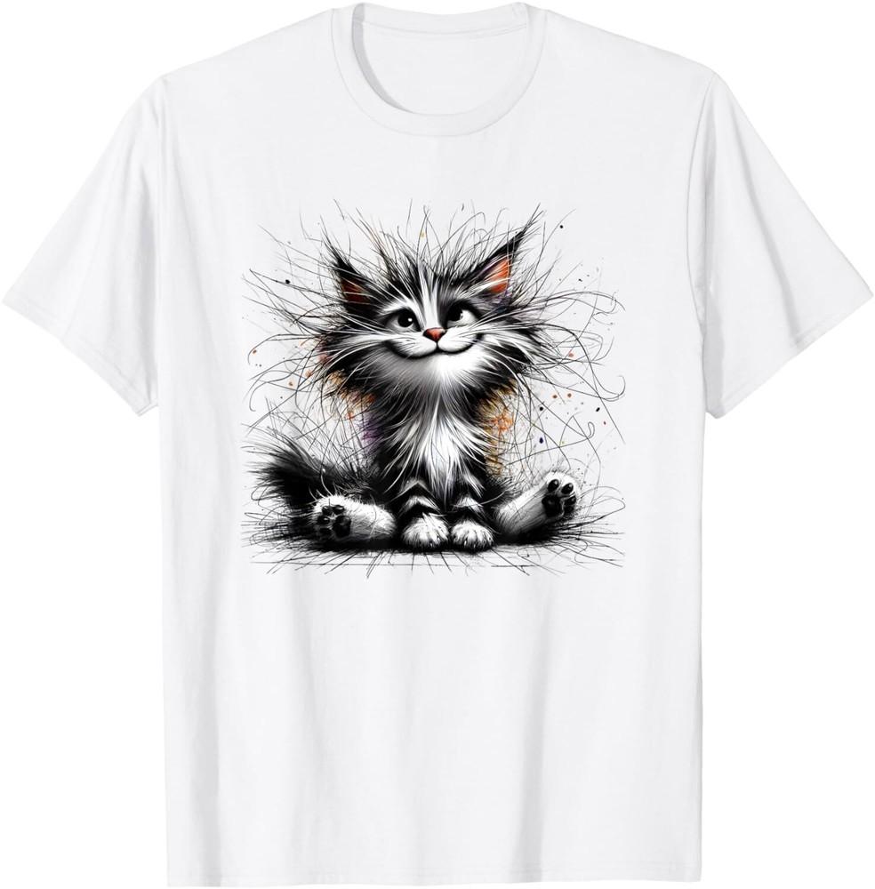 funny cat art print T-Shirt Unisex T-Shirt XXL