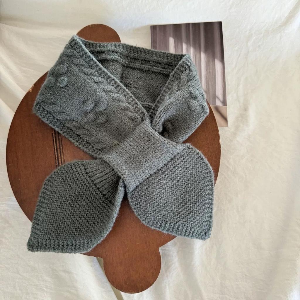 Korean Fashion Simple Solid Color Baby Scarf Neck Warmer Thermal Winter Scarf for Toddlers Casual Solid Color Windproof Design Kids Scarf