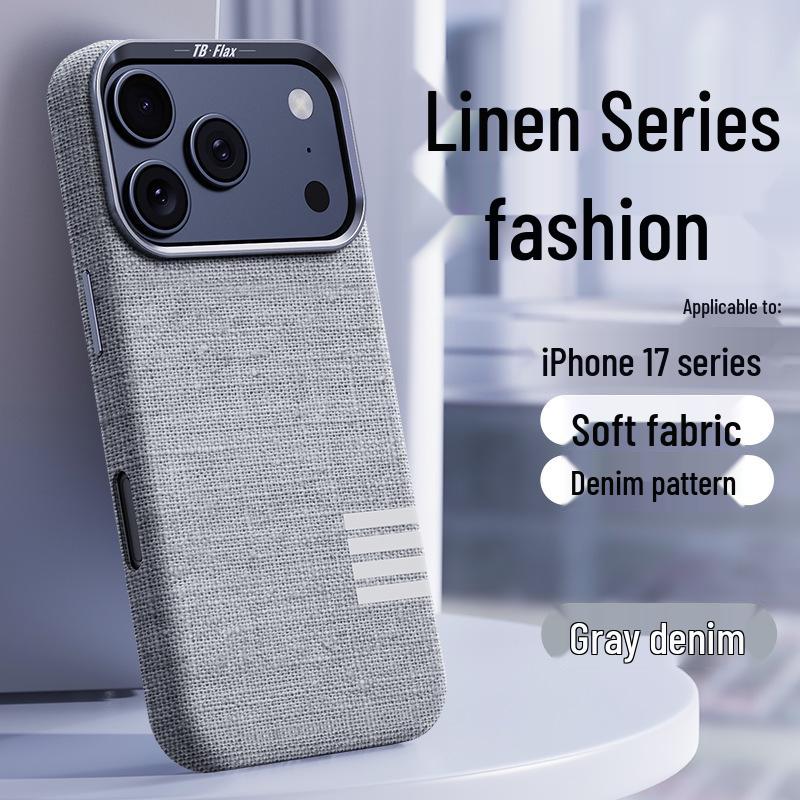 Simple Retro Linen Fabric Phone Case for iPhone 17 Pro/Pro Max Series Air