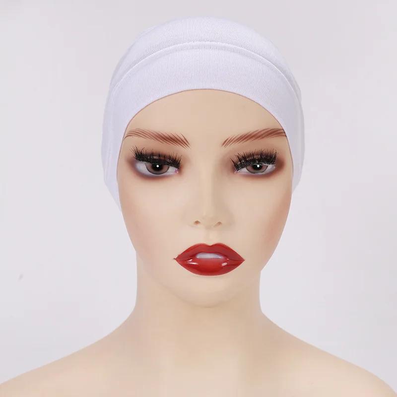 Weiß Beige Rot Grau Damen Innen Hijab Kappe Muslimischer Turban Islamische Unterkappe Weibliches Stirnband Turbante Mujer