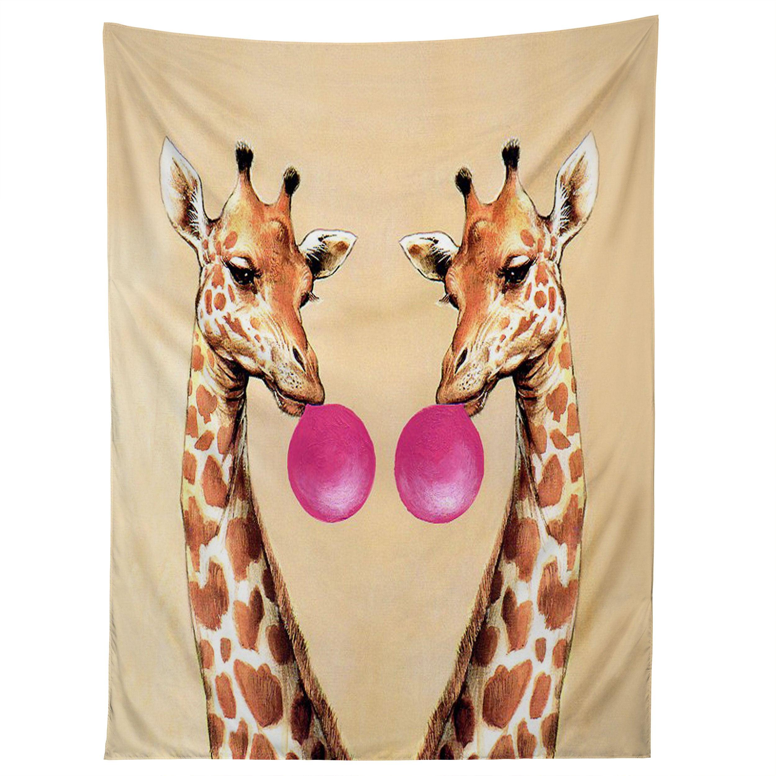 GIRAFFES WITH BUBBLEGUM 1 tapestry 75x100