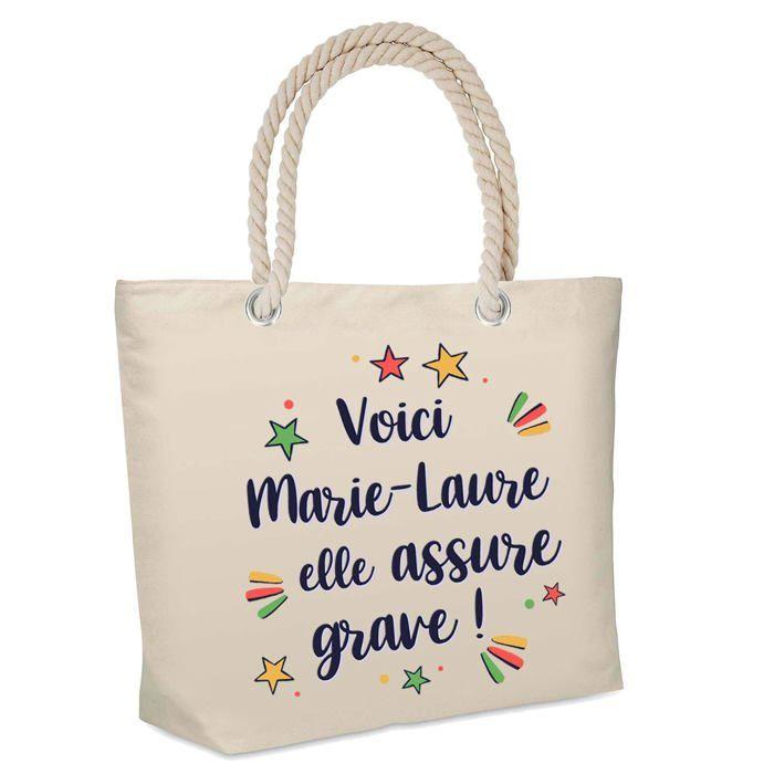 Sac cabas - PLANETEE - Isotherme de plage Marie-Laure - Jute - Grande contenance - Imprimé en France