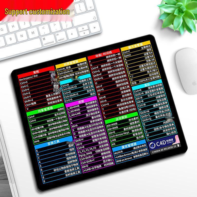 Mouse Pad Colecție Taste Rapide Extra Mare și Suport pentru Încheietură pentru Birou