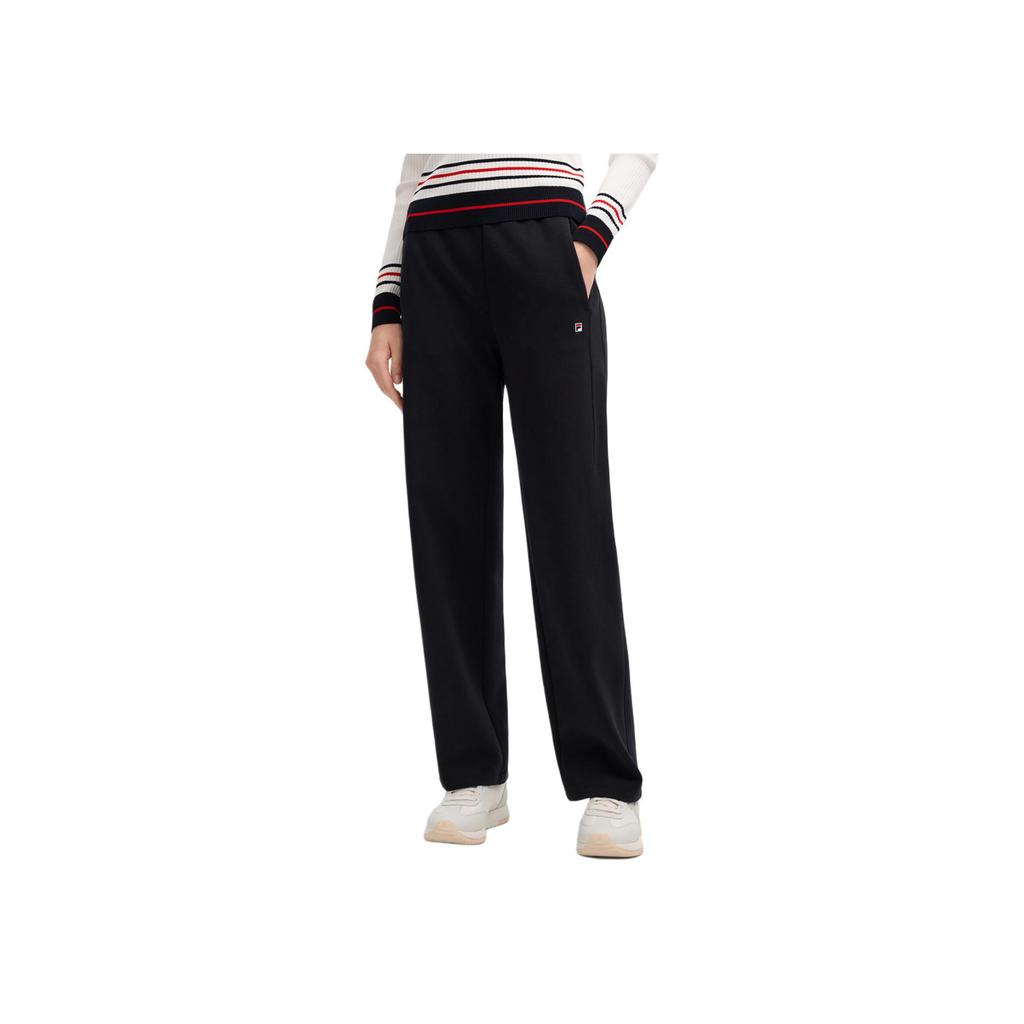 FILA Heritage Classic Versatile Elastic Comfortable Knitted Straight Loose Casual Pants Women bottoms Legendary-Blue F11W548604FNV