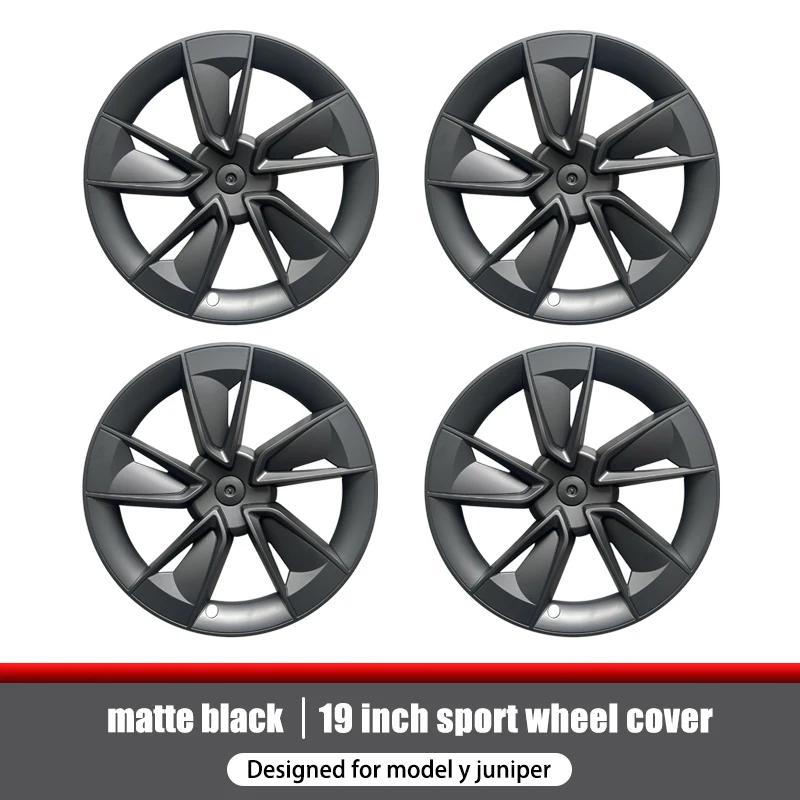 4PCS Hub Cap for Tesla Model Y Juniper 19-Inch 2025 Performance for Crossflow Wheel Cover Automobile Hubcap Full Rim Accessories