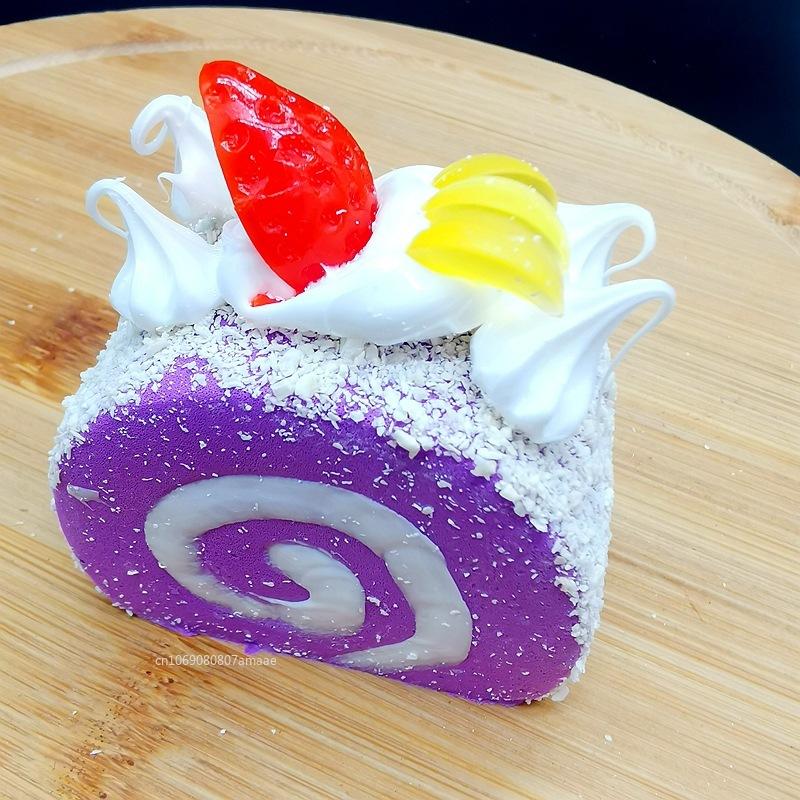 Simulation Cake Fake Fruit Bread Model Swiss Roll Shop Window Home Refrigerator Decor Food Photography Props Autumn Decoration