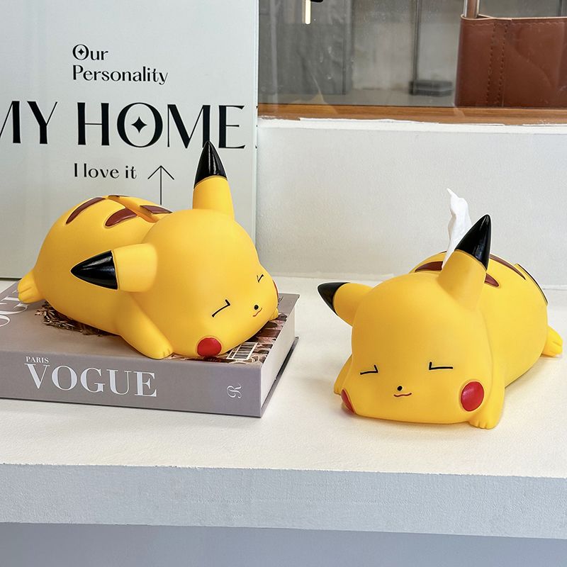 Cute Anime Pokemon Pikachu Tissue Box Home Decoration Trendy Toys Desktop Creative Ornament Dolls Funny Peripheral Products Gift