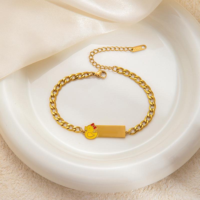 Stainless Steel Puppy Tag Bracelet: Stylish, Creative, and Versatile Light Luxury Jewelry